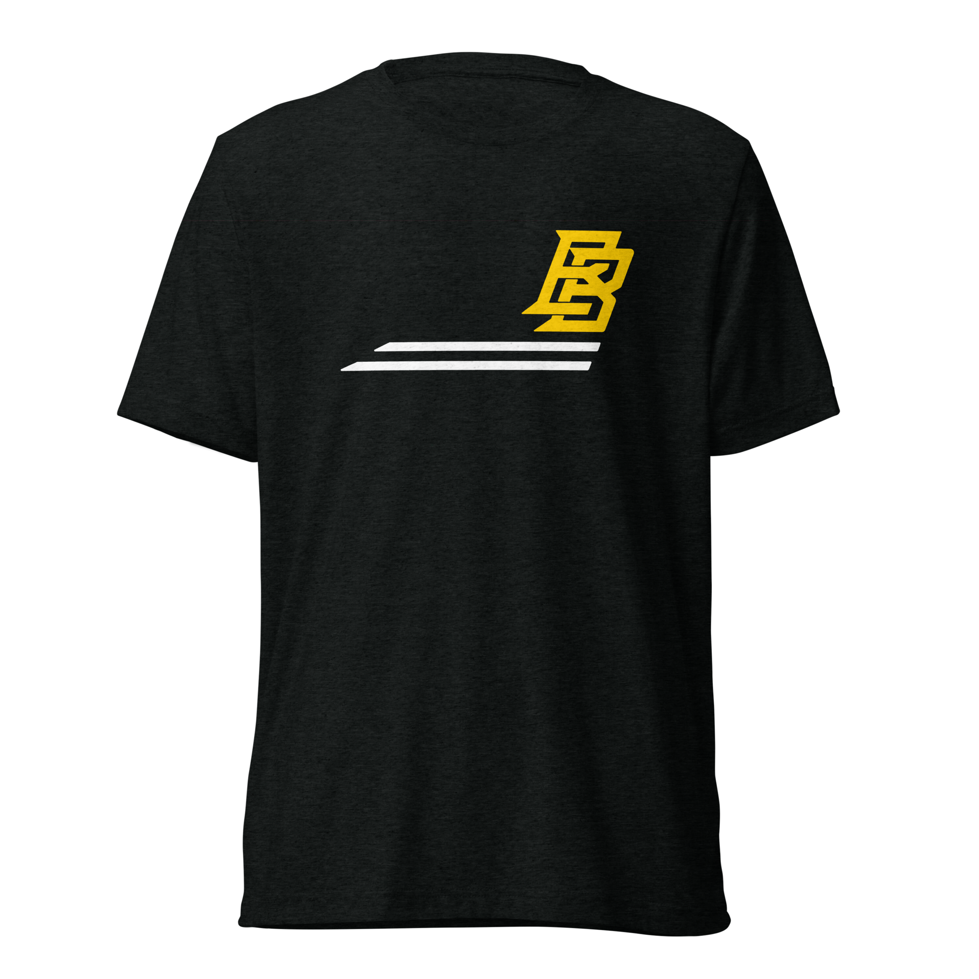 Yellow Logo Lines T-shirt With Back Number - Black